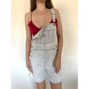 Vintage Levi's Light Wash Overall Shorts